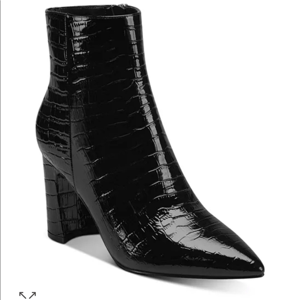 MARC FISHER CROC PATENT BOOTIE